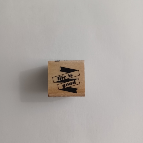 🔥4/$20 Studio G "Life Is Good" Phrase Wood/Rubber Stamp 2013 Mounted *INK STAIN - Picture 2 of 8